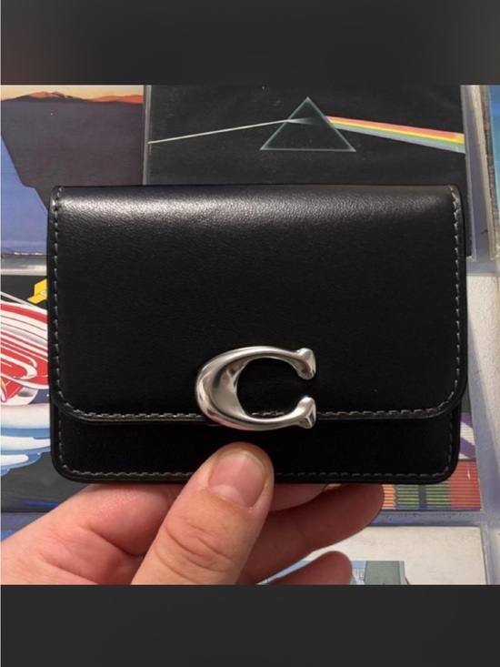 Coach Handbags - Coach Black Leather Card Holder with Silver 'C' Accent